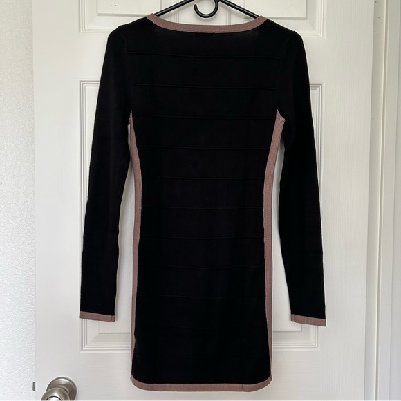 Xhilaration Black/Brown Color Block Panel Sweater Dress M - Picture 2 of 5